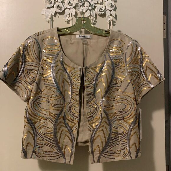 Earring vintage clip on, EUC, white gold colour, crystals, organic design - Picture 12 of 16